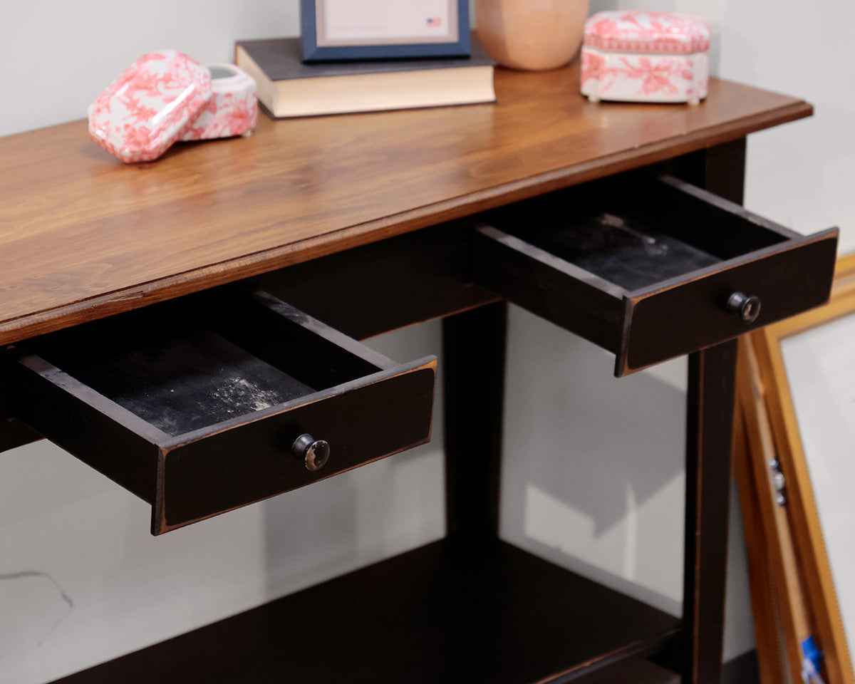 Rustic Console w/ Warm Wooden Top