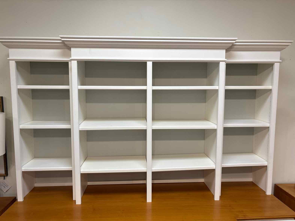 White and Cherry Custom Built Bookcase and Storage Cabinet