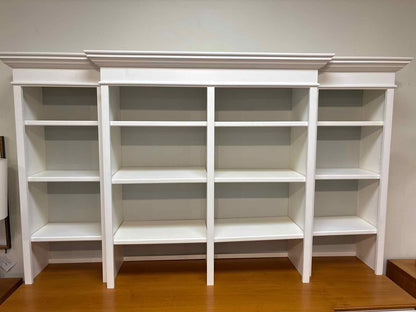 White and Cherry Custom Built Bookcase and Storage Cabinet