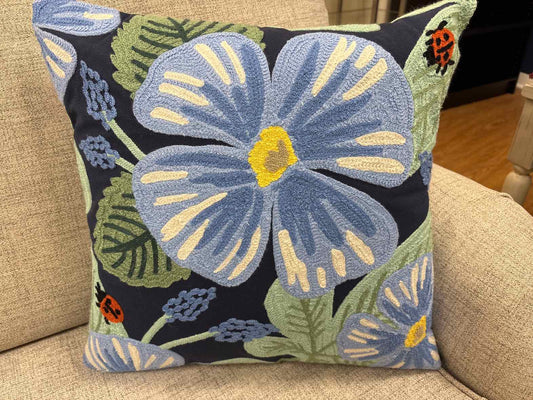 Rifle Paper Embroidered Floral Accent Pillow