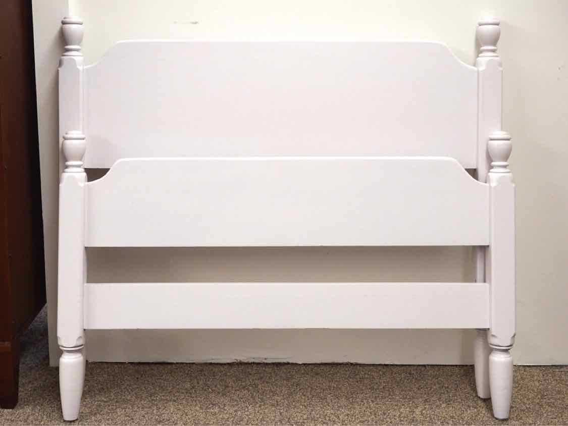 Solid Maple Twin Bed Finished in White