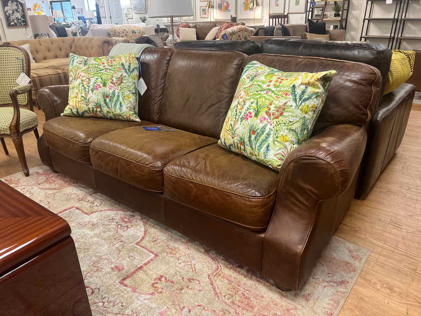 Natuzzi Chestnut Leather Sofa