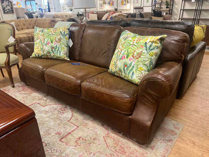 Natuzzi Chestnut Leather Sofa