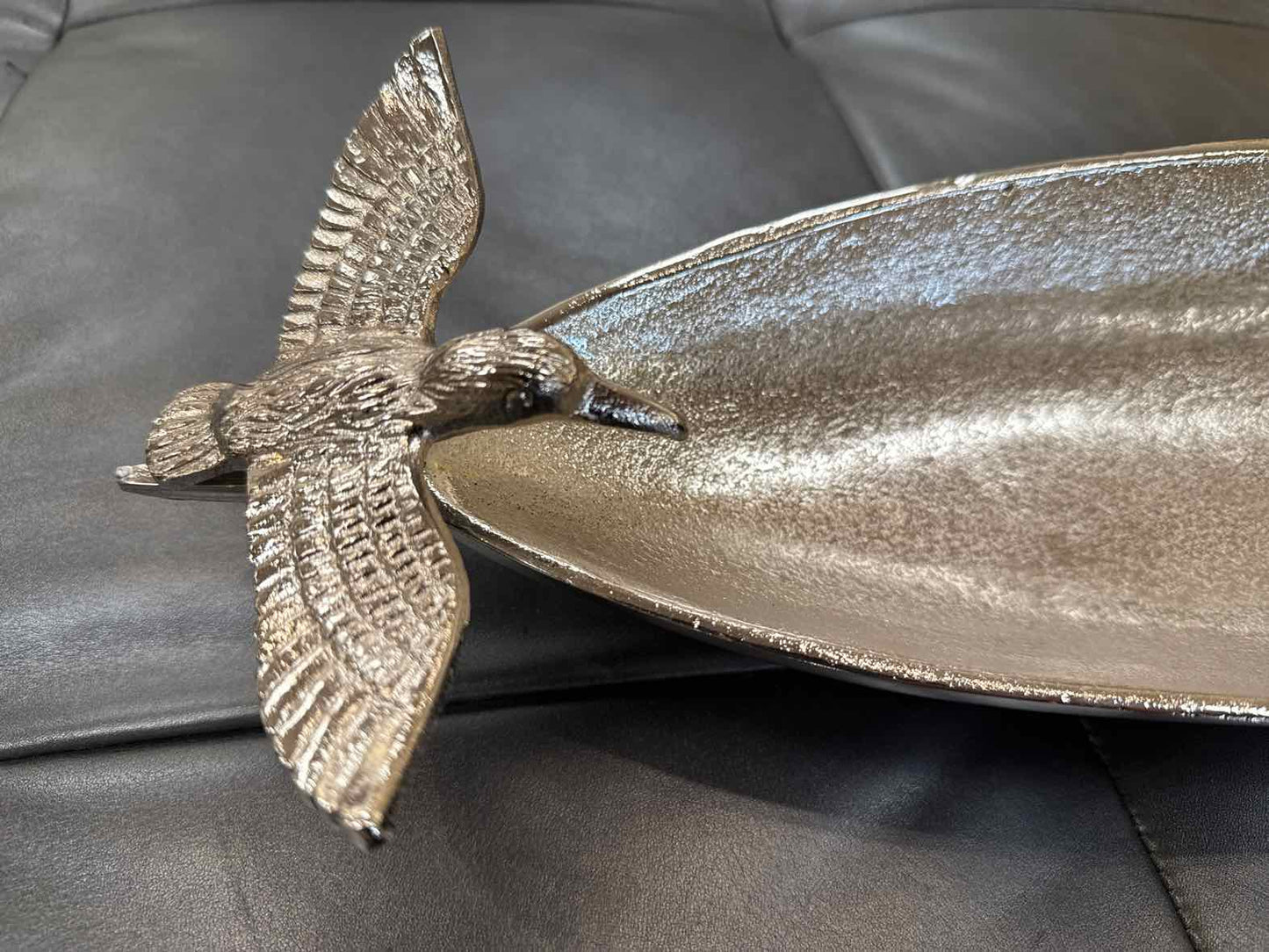 Large Nickle Plated Boat Dish