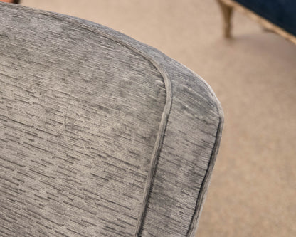 Basset Swivel Chair Upholstered In Grey Chenille Fabric
