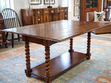 Jacobean Elm Twist Leg Dining Table with Drop Leaves