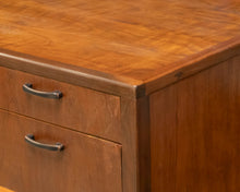 Founders MCM 6 Drawer Executive Desk In Warm Grain Patterned Walnut & Rosewood