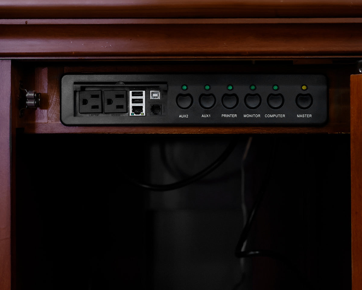 Mahogany 3-Piece Bookcase & Desk Unit