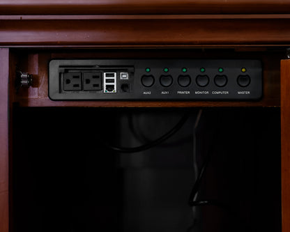 Mahogany 3-Piece Bookcase & Desk Unit