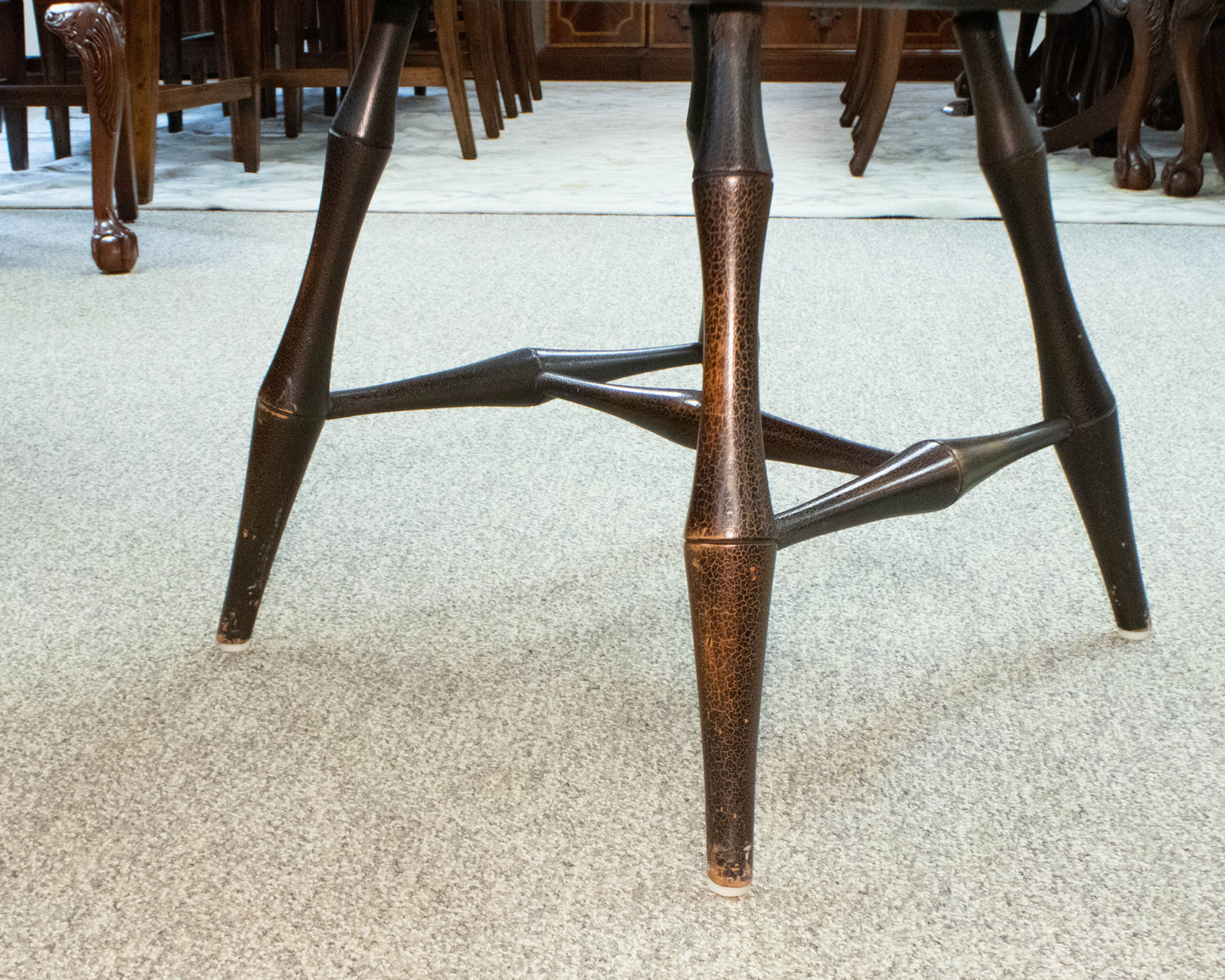 Set of 6 DR Dimes Windsor Dining Chairs in Distressed Black Crackled Finish
