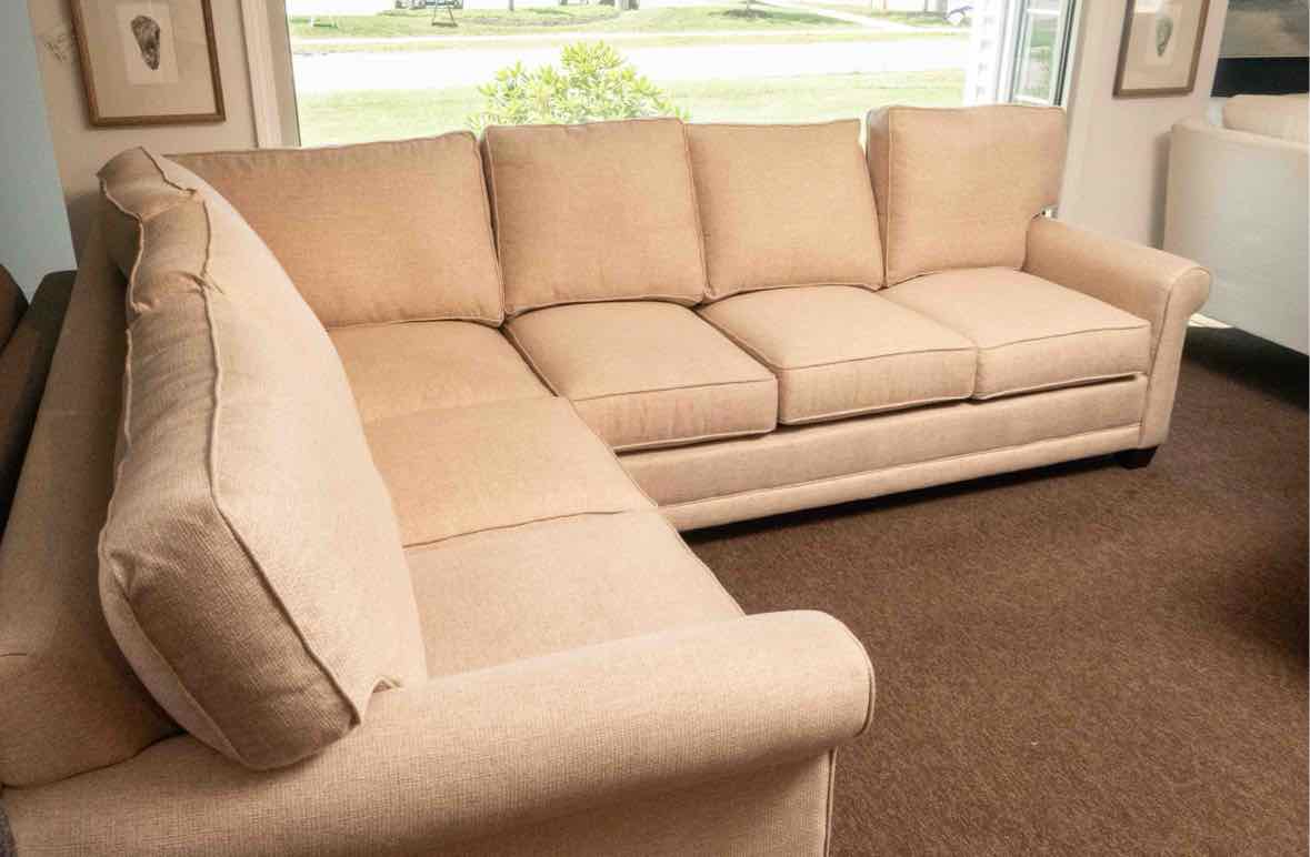 Rowe 2- Piece  Sectional in Cashew Weave Beige Upholstery