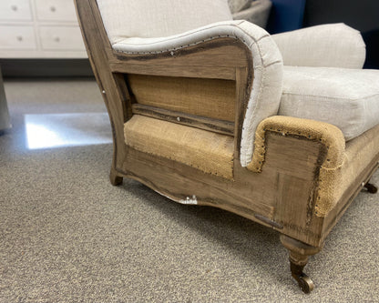 Restoration Hardware Deconstructed Arm Chair and Ottoman Set