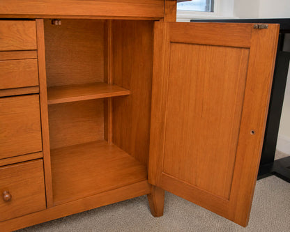 Stanley Two Piece Cherry  Lighted Hutch And Server