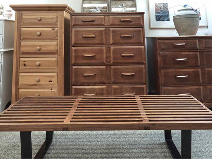 Wood Spa Bench w/ Black Finished Legs