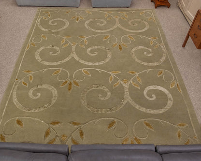 Grey, Green & Gold Area Rug