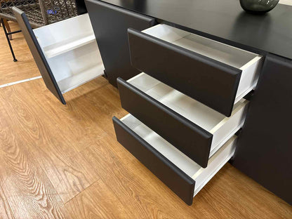 Contemporary Black 3-Drawer Console