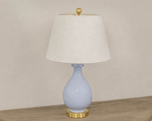 Hyacinth Porcelain Table Lamp with Gold Base & Finial