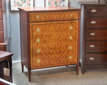 Paine  Mahogany Bow Front Chest W/ 5 Satin Wood Drawers