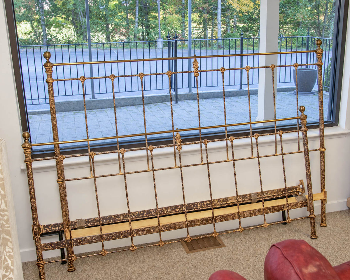 Domain French King Metal Bed in Pewter Finish