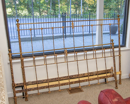 Domain French King Metal Bed in Pewter Finish