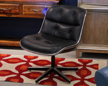 Vintage Leather Black Swivel Office Chair