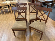 Set of 4 Arhaus Cross Back Upholstered Dining Chairs