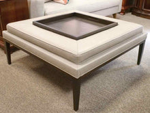Wesley Hall Grey Mottled Leather Square Cocktail Table with Removable Tray