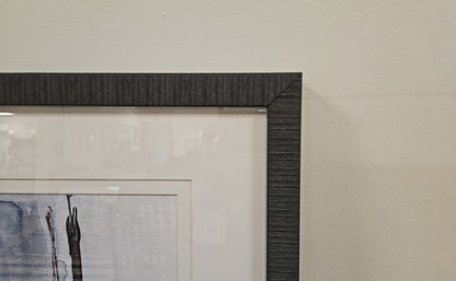 'At the Dawn D' Abstract with Distressed Black Frame