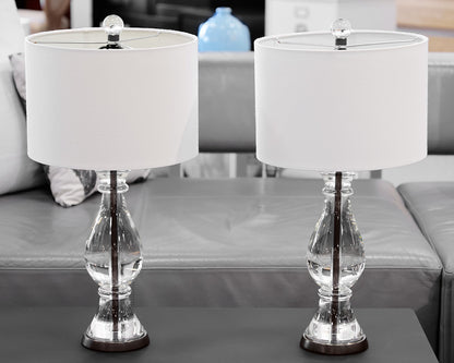 Pair of Pottery Barn "Marston" Crystal Table Lamps