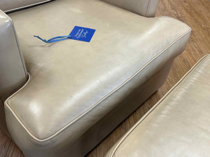 Hancock and Moore Butterscotch Leather Chair and Ottoman