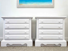 Pair of White Finish Two Drawer Nightstands