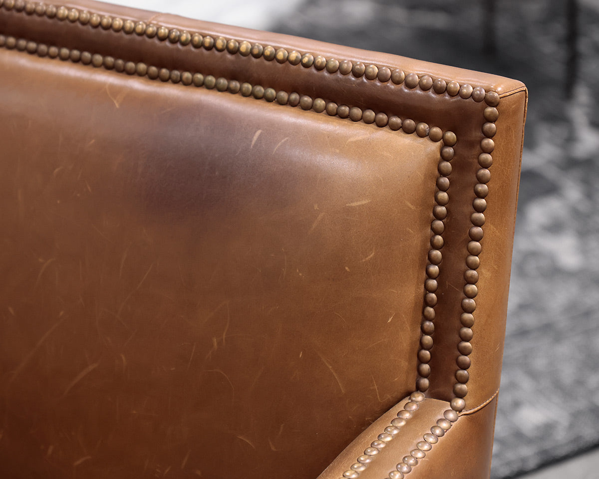 Leather Chair and Ottoman