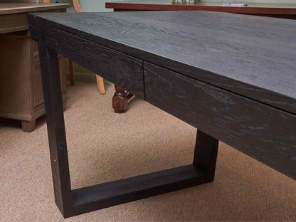 Restoration Hardware 2 Drawer Desk In Worn Black Finish