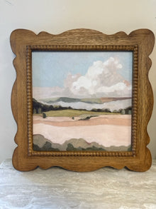 Set of Two Natural Wood Framed Landscape