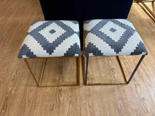 Pair of Antique Gold Frame Ottomans