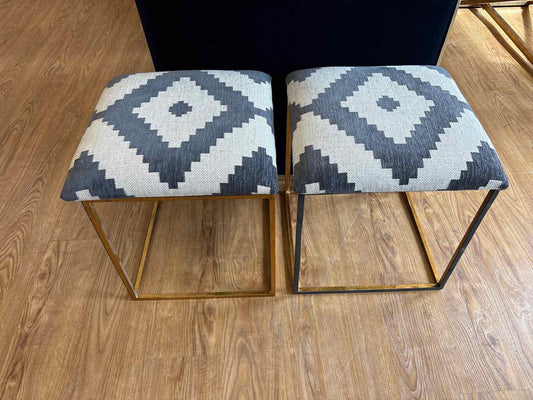 Pair of Antique Gold Frame Ottomans