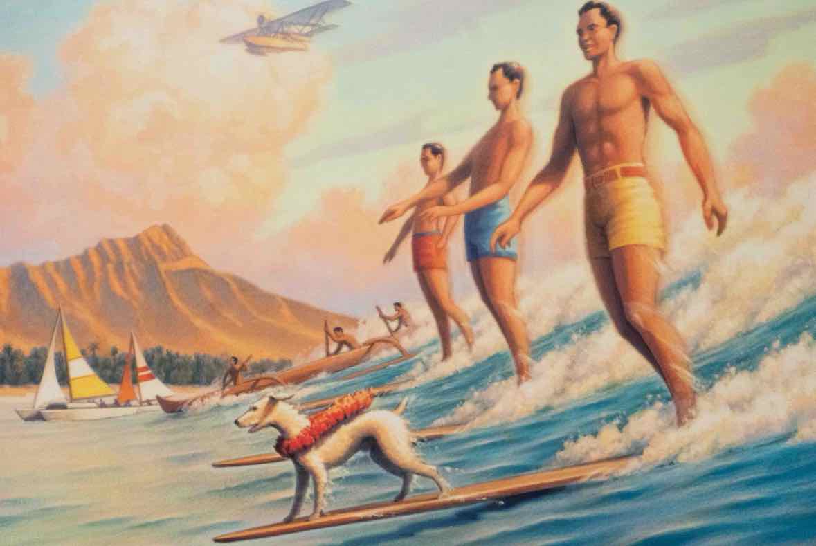 'Sunside  Waikiki'  Framed Print  Poster
