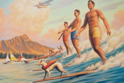 'Sunside  Waikiki'  Framed Print  Poster