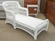 Coastal White Wicker Chaise Lounger
