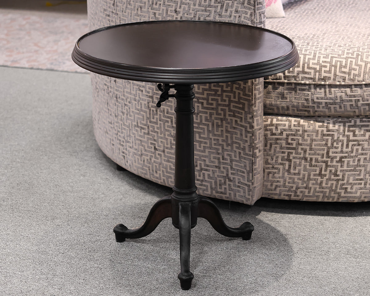 Restoration Hardware Industrial Round Side Table in Black Metal