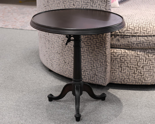 Restoration Hardware Industrial Round Side Table in Black Metal