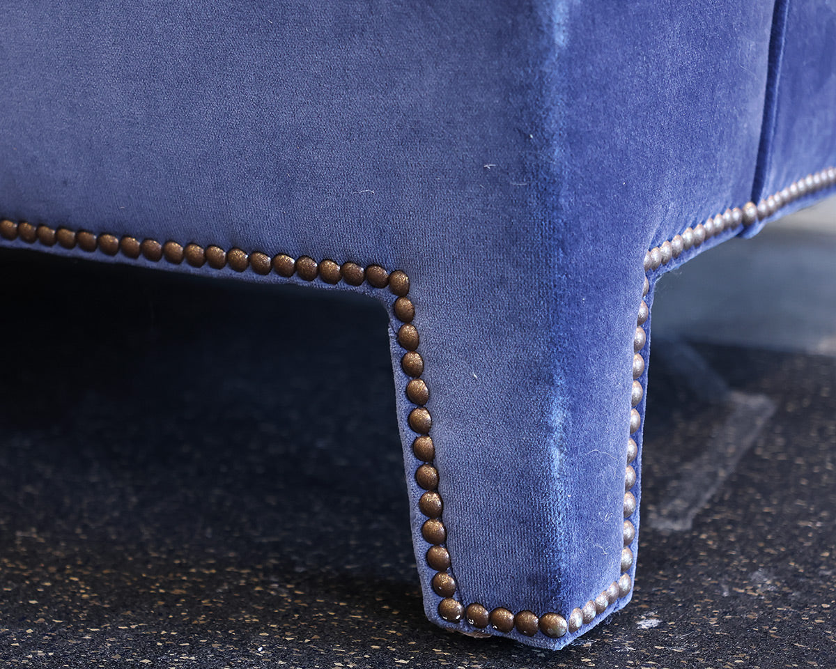 Custom Lee Industry Blue Sofa