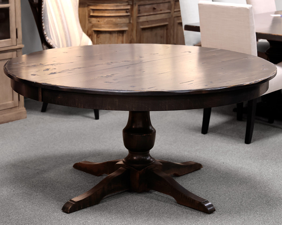 Canadel Distressed Black Round Kitchen Table