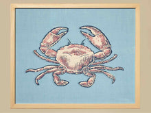 Framed Giclee: "Crab on Blue Linen"