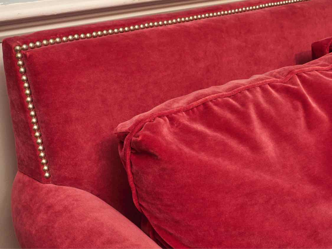 Jordan's Performance Velvet 'Raspberry' 3 Down Filled Cushion Sofa