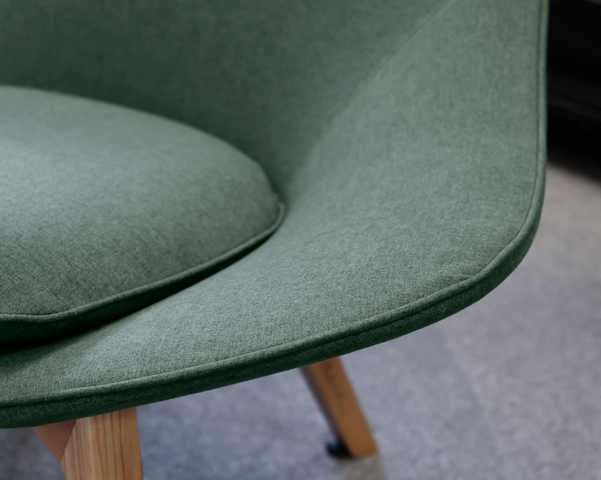 Green Castlery Chair with Ottoman
