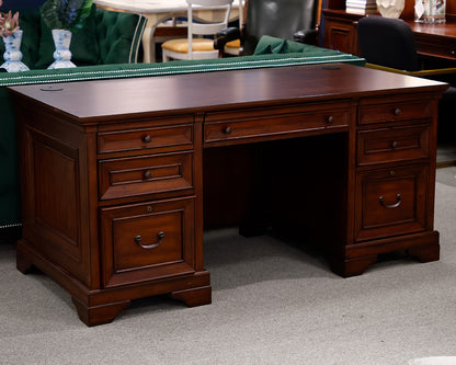 Mahogany 7-Drawer Executive Desk