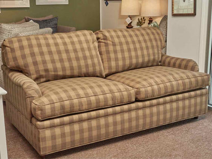 Brown Check Plaid Full Sleeper Sofa Includes 2 Toss Pillows