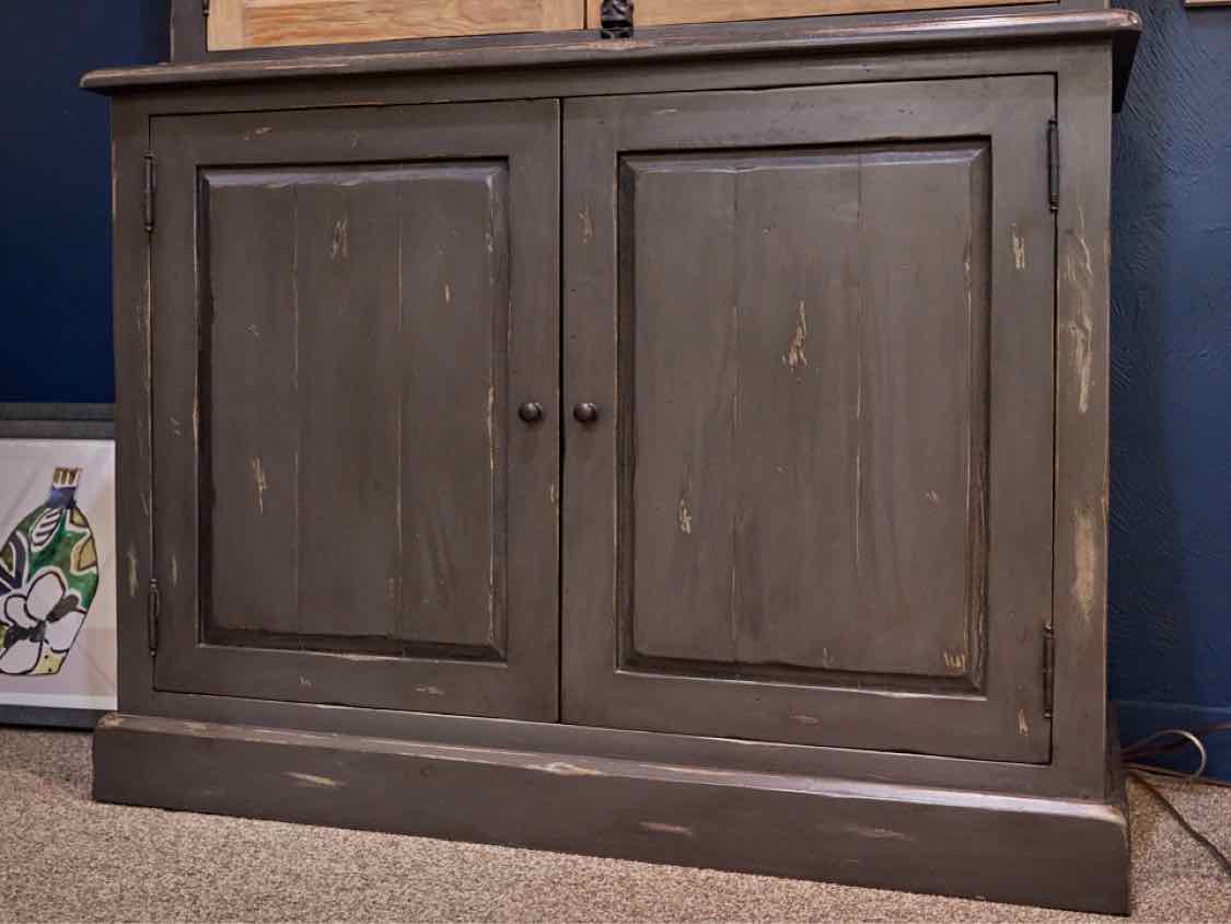 Arhaus Rustic Two Tone Hutch in Grey & Light Wood