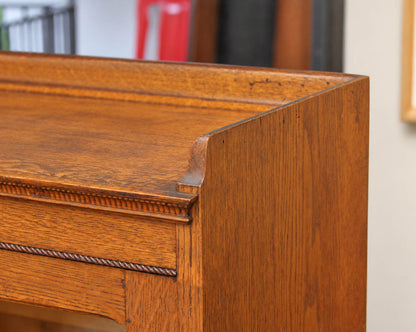 Oak Glass Door Bookcase with 3 Adjustable Shelves